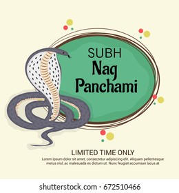 Vector illustration of a Banner for Nag Panchami.