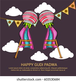 Vector illustration of a Banner for Occasion of Gudi Padwa.