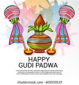 Vector illustration of a Banner for Occasion of Gudi Padwa.