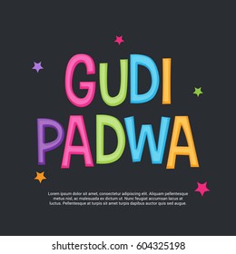 Vector illustration of a Banner for Occasion of Gudi Padwa Celebration (Lunar New Year).