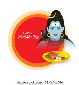 Vector illustration of Banner of the Occasion of Religious Festival Teej Celebration in India.