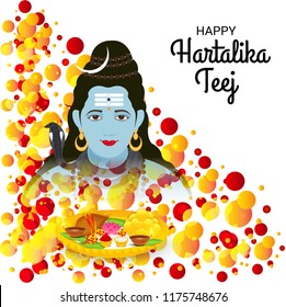 Vector illustration of Banner of the Occasion of Religious Festival Teej Celebration in India.