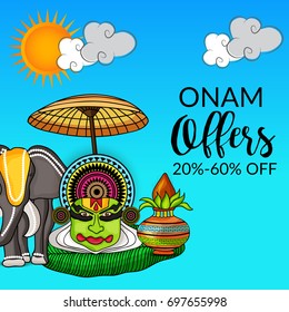 Vector illustration of a Banner for Onam celebration.