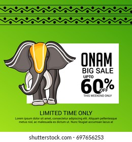 Vector illustration of a Banner for Onam celebration.