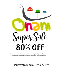 Vector illustration of a Banner for Onam celebration.