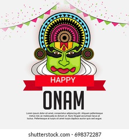 Vector illustration of a Banner for Onam celebration.