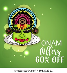 Vector illustration of a Banner for Onam celebration.