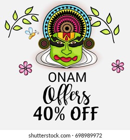 Vector illustration of a Banner for Onam celebration.