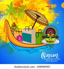Vector illustration of a Banner for Onam celebration.