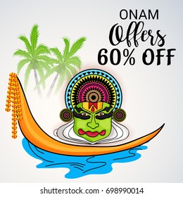 Vector illustration of a Banner for Onam celebration.