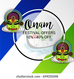 Vector illustration of a Banner for Onam celebration.