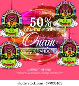 Vector illustration of a Banner for Onam celebration.