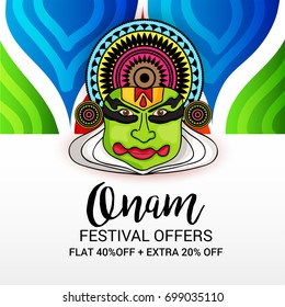 Vector illustration of a Banner for Onam celebration.