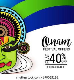 Vector illustration of a Banner for Onam celebration.