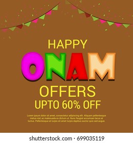 Vector illustration of a Banner for Onam celebration.