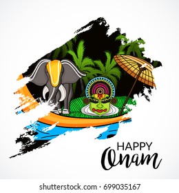 Vector illustration of a Banner for Onam celebration.