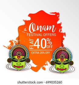 Vector illustration of a Banner for Onam celebration.