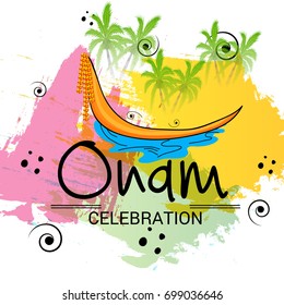 Vector illustration of a Banner for Onam celebration.