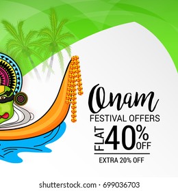 Vector illustration of a Banner for Onam celebration.