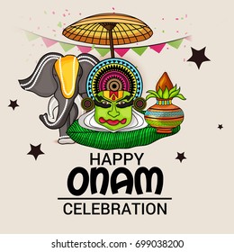 Vector illustration of a Banner for Onam celebration.