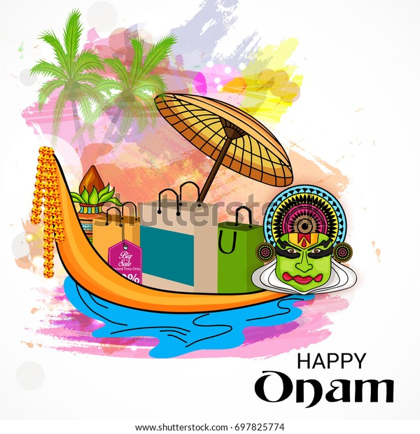 Vector Illustration Banner Onam Celebration Stock Vector (Royalty Free ...