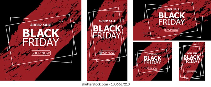 Vector illustration. Banner pack. Black Friday.
