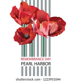 Vector illustration of a Banner for Pearl Harbor Remembrance Day.