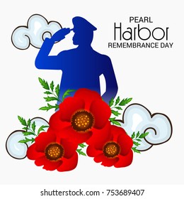 Vector illustration of a Banner for Pearl Harbor Remembrance Day.