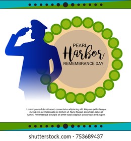 Vector illustration of a Banner for Pearl Harbor Remembrance Day.