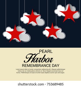 Vector illustration of a Banner for Pearl Harbor Remembrance Day.