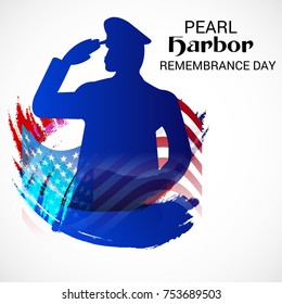 Vector illustration of a Banner for Pearl Harbor Remembrance Day.