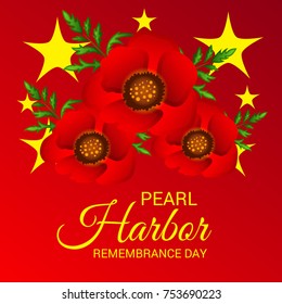 Vector illustration of a Banner for Pearl Harbor Remembrance Day.