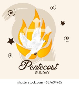 Vector illustration of a Banner for Pentecost Sunday.