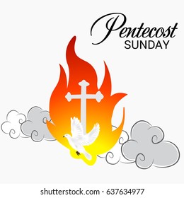 Vector illustration of a Banner for Pentecost Sunday.