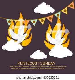 Vector illustration of a Banner for Pentecost Sunday.