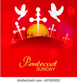 Vector illustration of a Banner for Pentecost Sunday.