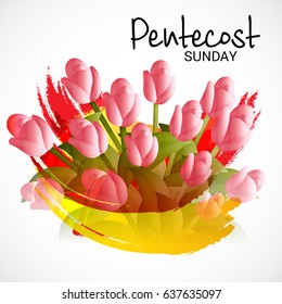 Vector illustration of a Banner for Pentecost Sunday.