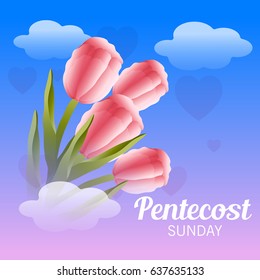Vector illustration of a Banner for Pentecost Sunday.