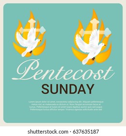 Vector illustration of a Banner for Pentecost Sunday.