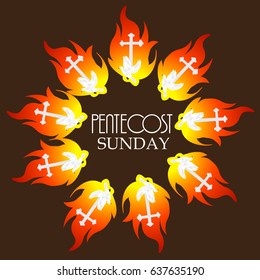 Vector illustration of a Banner for Pentecost Sunday.