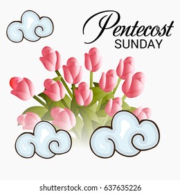 Vector illustration of a Banner for Pentecost Sunday.