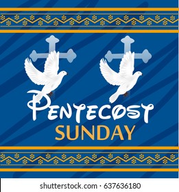 Vector Illustration Banner Pentecost Sunday Stock Vector (Royalty Free ...