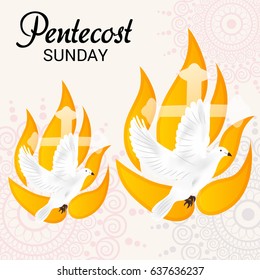 Vector illustration of a Banner for Pentecost Sunday.