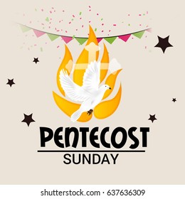 Vector illustration of a Banner for Pentecost Sunday.