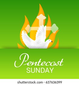 Vector Illustration Banner Pentecost Sunday Stock Vector (Royalty Free ...