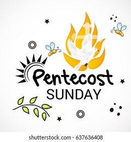 Vector illustration of a Banner for Pentecost Sunday.