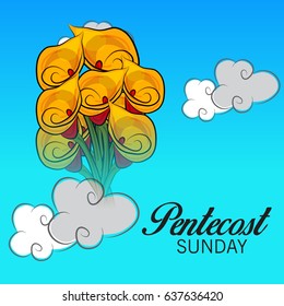 Vector illustration of a Banner for Pentecost Sunday.