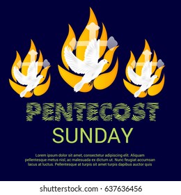 Vector illustration of a Banner for Pentecost Sunday.