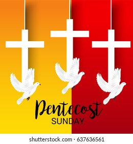 Vector illustration of a Banner for Pentecost Sunday.