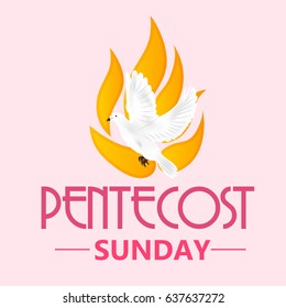Vector illustration of a Banner for Pentecost Sunday.